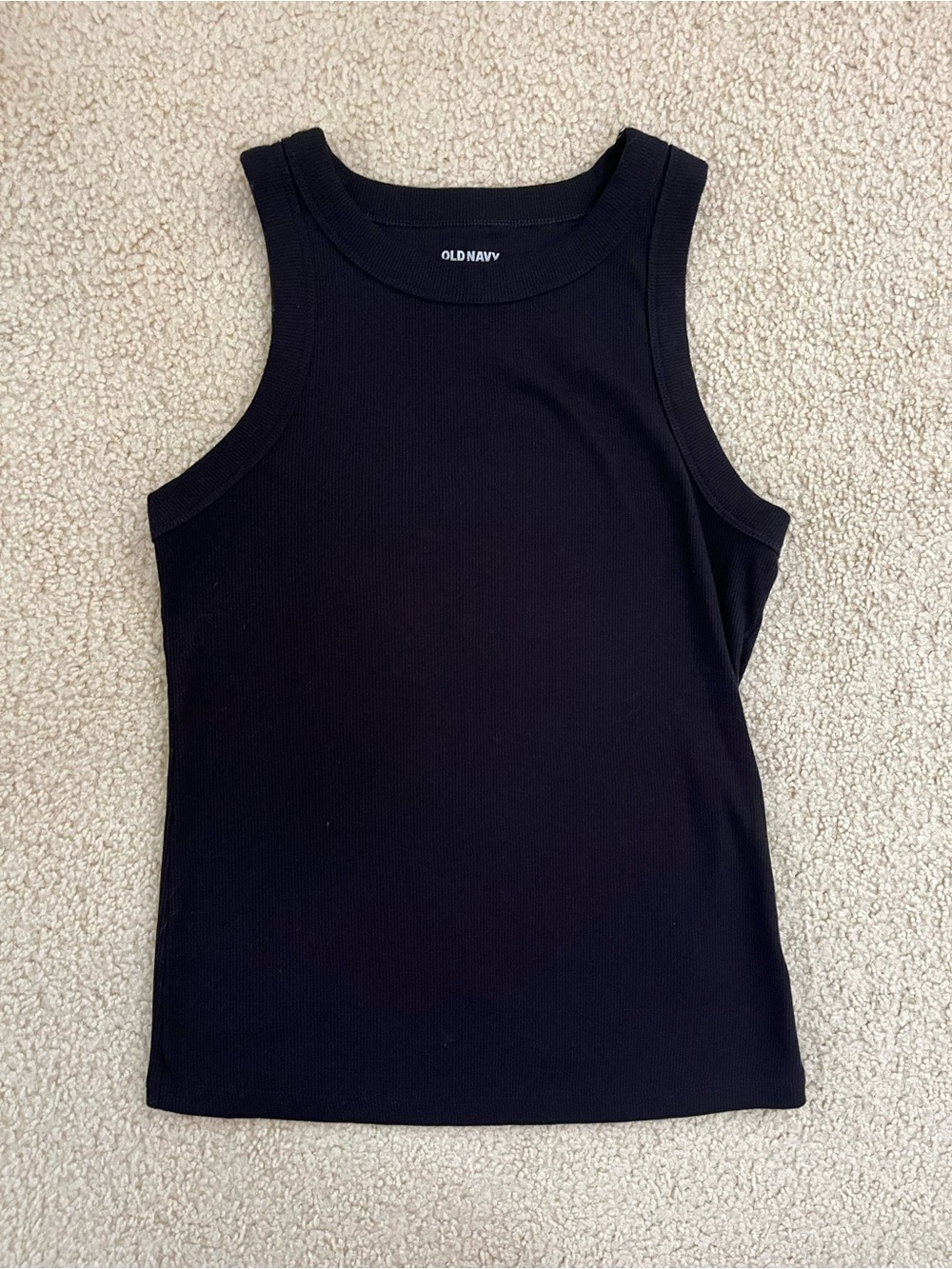 Old Navy Ribbed Black HighLine Tank Top Medium